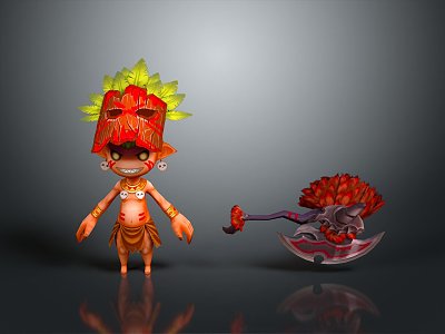 Savage Little Savage Primitive Tribe Monster Cartoon Monster Cartoon Monster model