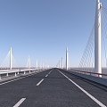 modern bridge crossing river bridge 3d model