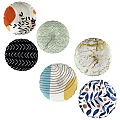 Round Decorative Cushions With Various Patterns For Home Living Accessories 3d model