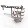 Industrial Lifting Equipment With Metal Frame Platform And Mechanical Components