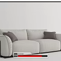 Modern Light Gray Double Sofa With Plush Cushions And Sleek Design 3d model