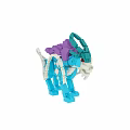 Colorful Mechanical Building Block Dolls Large And Small With Intricate Blue Purple White Parts