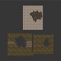 Damaged Wooden Floor Panels With Holes And Decorative Floor Tile Sample