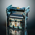Detailed View Of Mechanical Component With Transparent Casing Internal Structure And Orange Parts