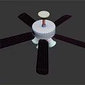 Modern Ceiling Fan With Black Blades And White Motor Housing Design