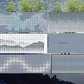 Various Scenic Feature Wall Designs With Mountain Patterns Grid Textures And Wavy Lines