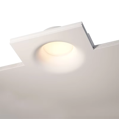 White Recessed Downlight with Soft Illumination for Modern Ceiling Installation 3d model