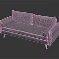 Modern Gray Fabric Sofa Featuring Wooden Legs And Comfortable Seats