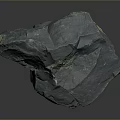 Natural Raw Dark Gray Mineral Specimen With Golden Inclusions On Surface