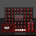 War Horse Energy Drink Display Featuring Red Cans On Shelf And Counter