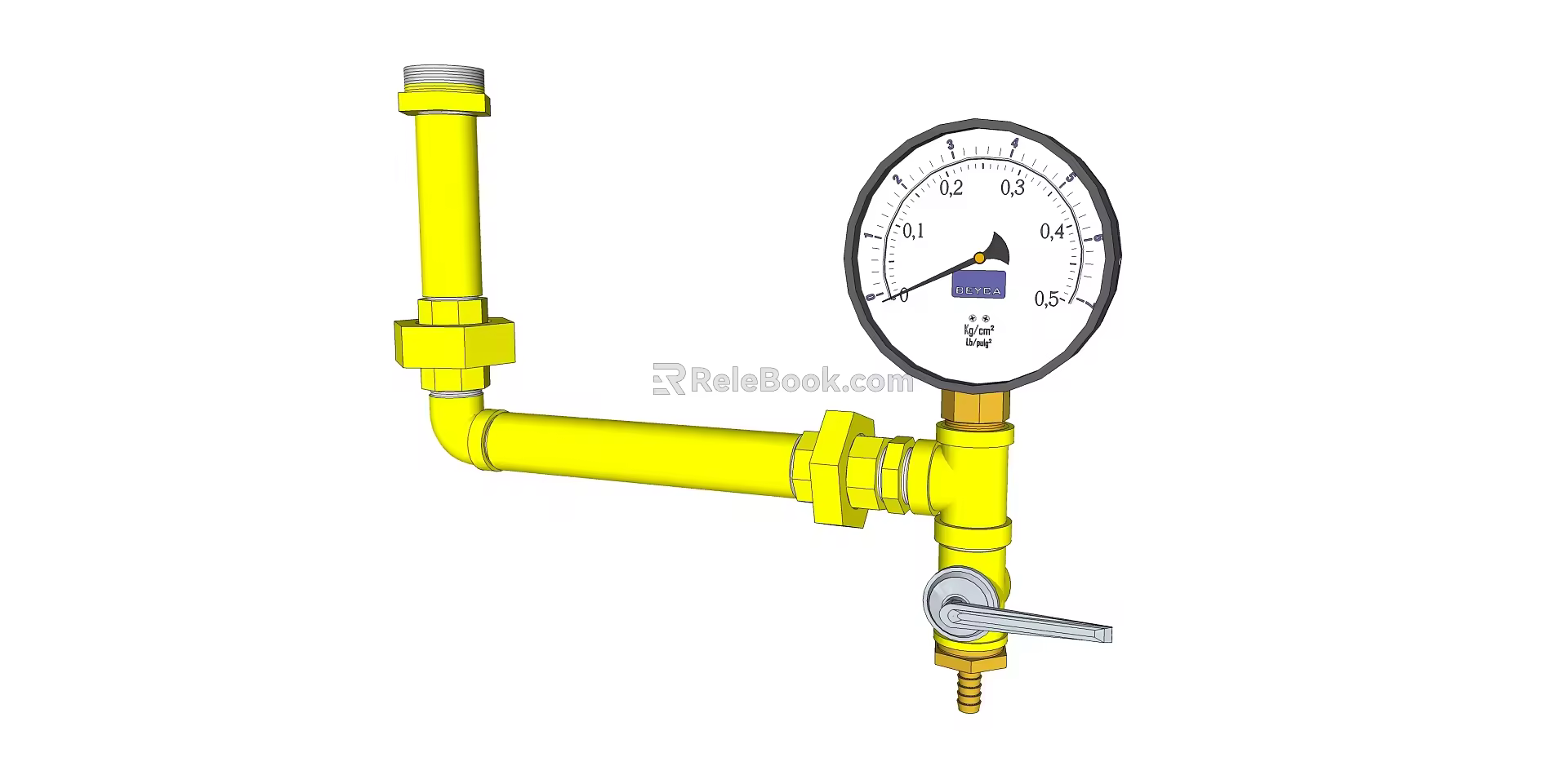 Modern valve table Gas pipeline valve table 3d model