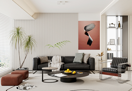 modern living room 3d model