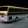 Vintage Style Yellow And Silver Mountain View Transit System Bus With Classic Design Elements