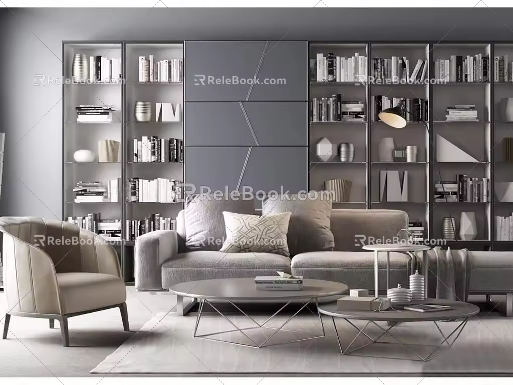Sofa coffee table combination 3d model