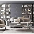 Sofa coffee table combination 3d model