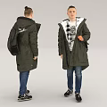 Schoolbag carrying figure commuting man to work 3d model