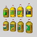 Various Brands Large Cooking Oil Bottles With Different Labels For Kitchen