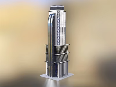 Modern High Rise Commercial Complex With Glass Facade And Multi Storey Office Retail Spaces 3d model