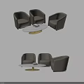 Modern Casual Sofa Set Design With Round Coffee Table And Comfortable Seats