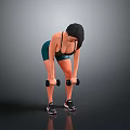 Woman In Green Sportswear Lifting Dumbbells During Intense Fitness Workout Session