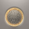 Modern Circular Wall Lamp With Lunar Surface Texture And Warm Yellow Light 3d model