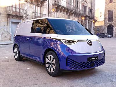 Volkswagen ID Buzz Cargo Modern Blue White Electric Van Exterior 3d model