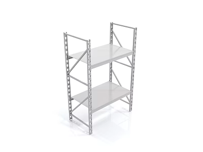 Sturdy Metal Three tier Storage Shelving Unit With Durable Frame For Home 3d model