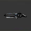 Black Motorcycle With Blue Green Stripes Black Seat Silver Wheels And Headlight