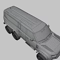 Gray Six Wheel Off Road Vehicle With Red Brake Calipers And Rugged Design