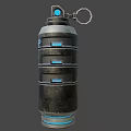 Black Cylindrical EMP Weapon Design With Glowing Blue Tactical Military Device