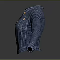 Classic Blue Denim Jacket With Long Sleeves Open Front And Buttons 3d model