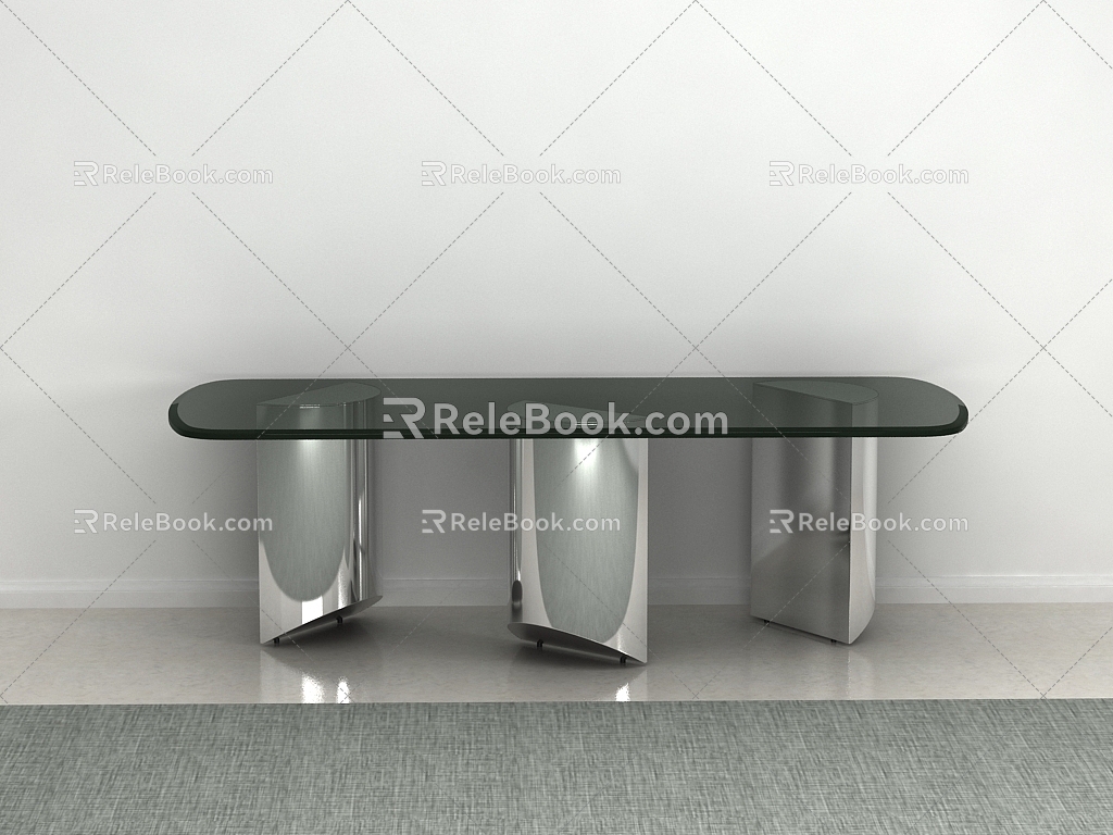 Light Luxury Dining Table 3d model