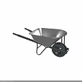Sturdy Garden Wheelbarrow With Metal Tray Black Handles And Single Wheel