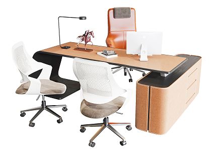 Modern office desk and chair office desk and chair combination 3d model