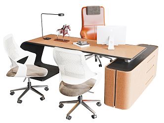 Modern office desk and chair office desk and chair combination 3d model