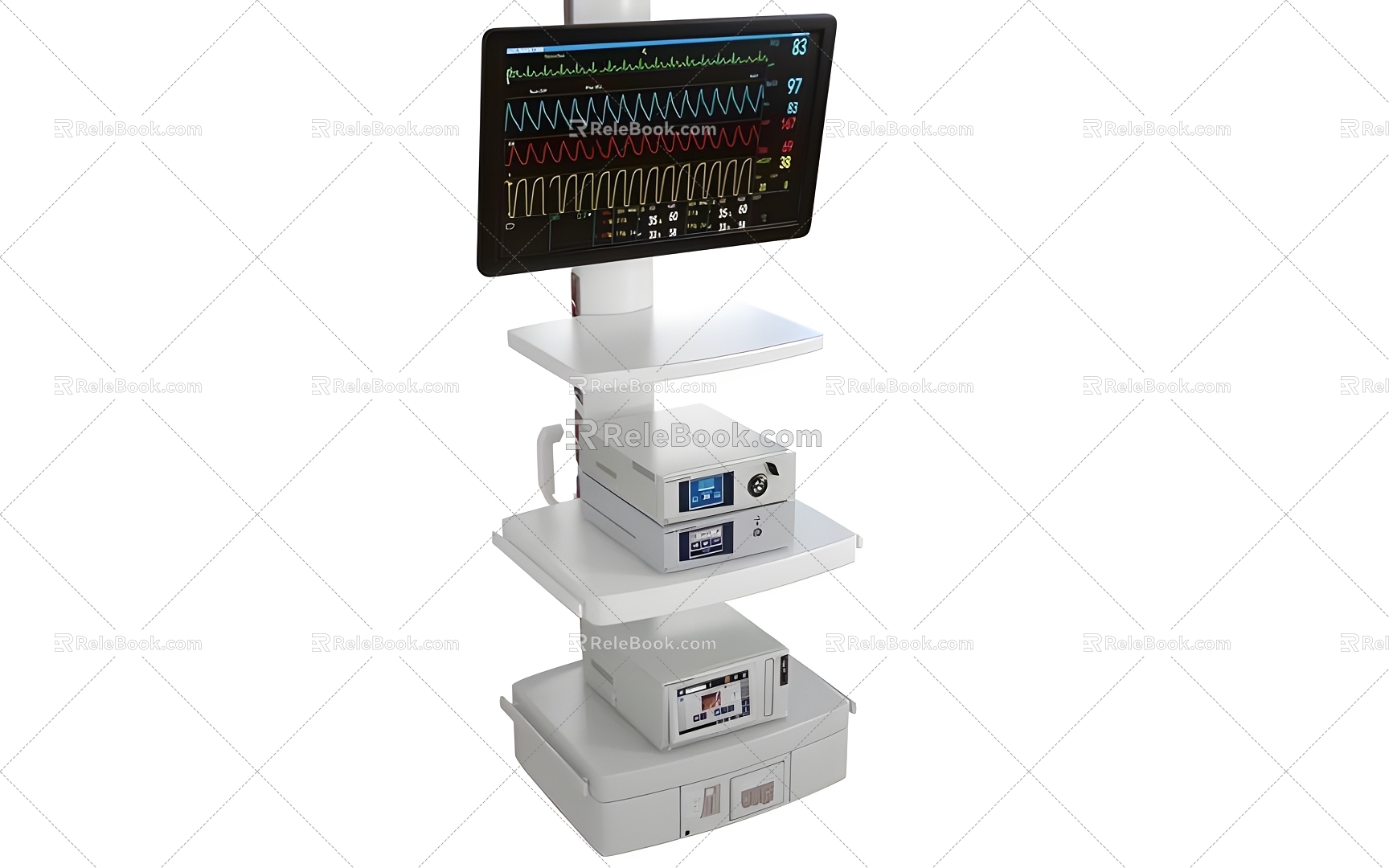 Medical Column and Supply Head 3d model