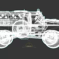 Red Wheeled Military Tank With Armored Body Grille Windows And Large Tires