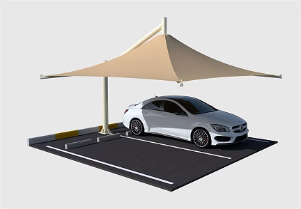Modern parking shed 3d model
