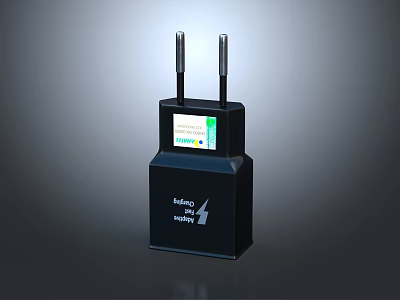 Smart Home Switch Panel With Black Body Digital Display And Dual Wireless Antennas 3d model