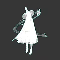 Woman In Dark Robe And Pointed Hat Holding Butterfly And Magic Staff