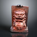 Traditional Bronze Lion Statue With Carved Patterns And Decorative Base Details