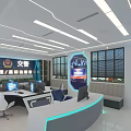 Traffic Police Case Management Command Room Modern Interior With Computers Large Screens And Office Desks