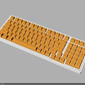 Modern Orange Keycaps White Frame Stylish Mechanical Computer Keyboard Design 3d model
