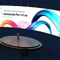 Siemens Innovate for More Business Conference Stage in Shanghai 2023 with Large Screen and Speaker