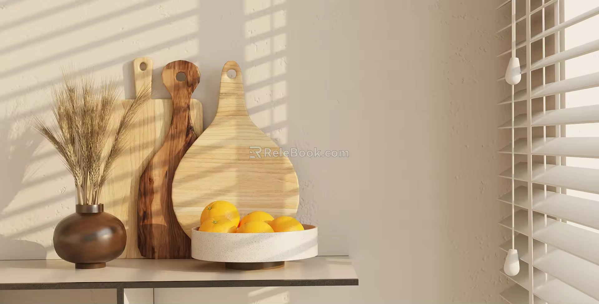 Modern Chopping Board Ornaments Combination 3d model