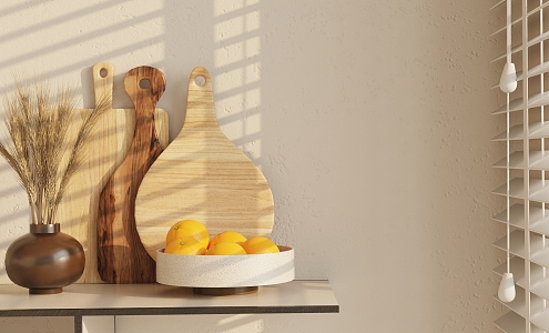 Modern Chopping Board Ornaments Combination 3d model