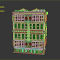 Multi Storey Commercial Building With Red Signage Multiple Windows And Shop Fronts