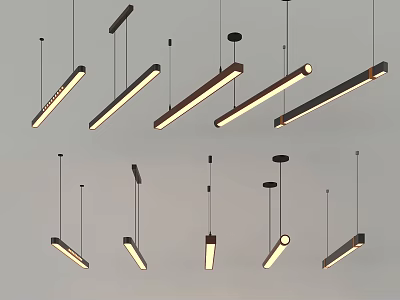 Modern Linear Pendant Lights Various Styles LED Lighting for Home Interior 3d model