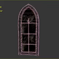 Gothic Style Casement Window With Arched Top And Decorative Frame Design