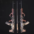 Tactical Assault Rifle With Wooden Stock Metal Receiver And Detachable Magazine Scope Mount